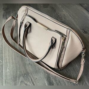 Mossimo Large Beige Handbag Satchel With Removable Adjustable Shoulder Strap